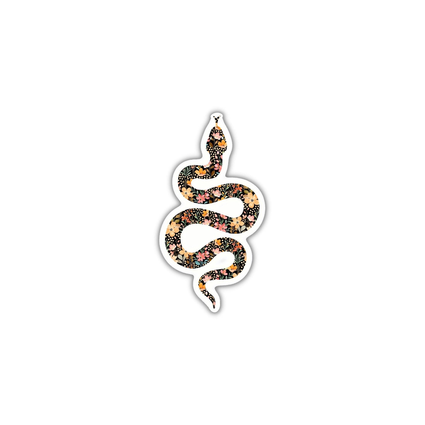 Python sticker, floral animal sticker for car, botanical sticker, birthday gift for daughter from mom and dad, luggage sticker