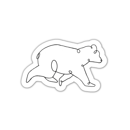 Line art bear sticker