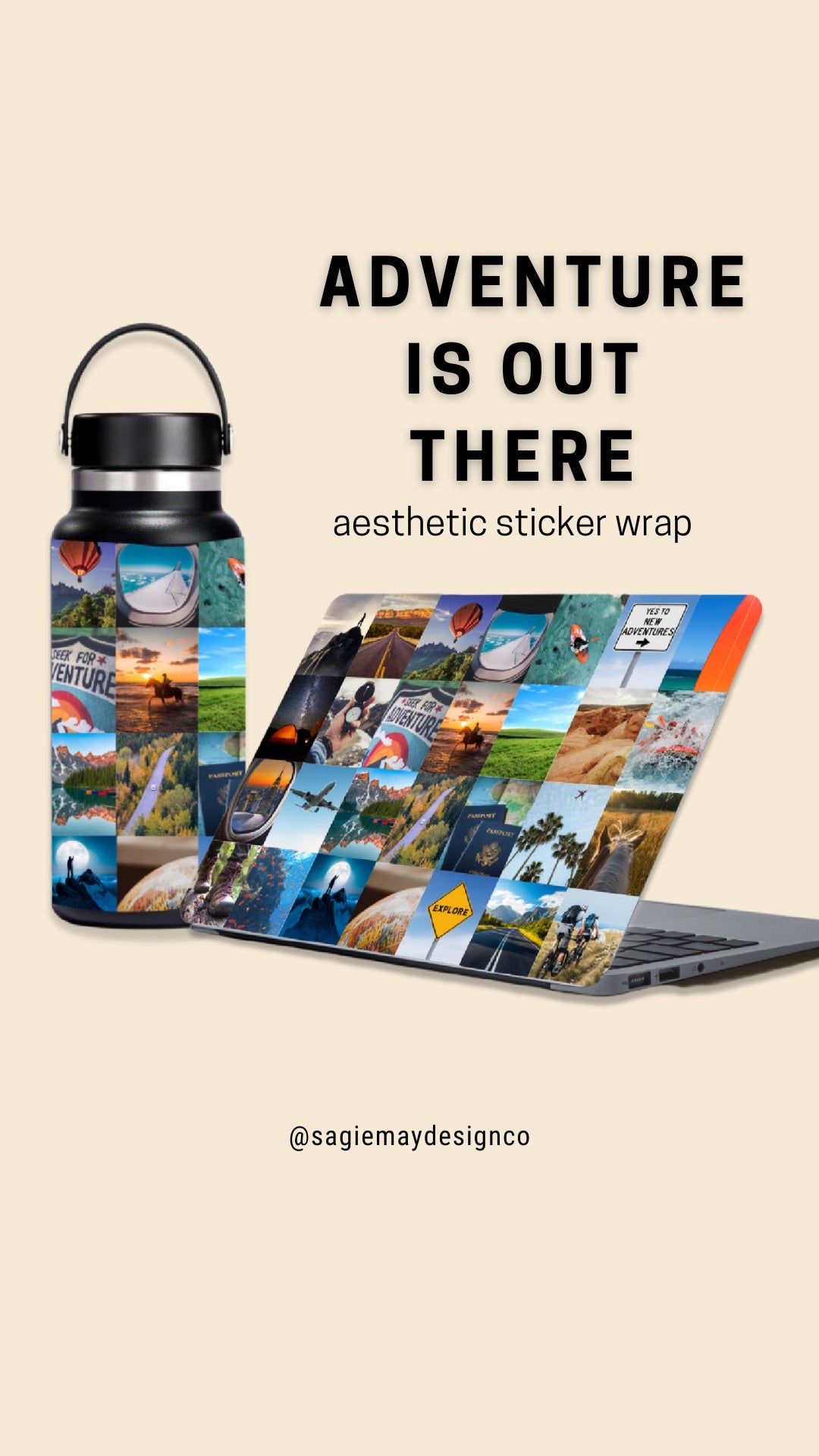 Adventure is Out There Aesthetic Sticker Wrap