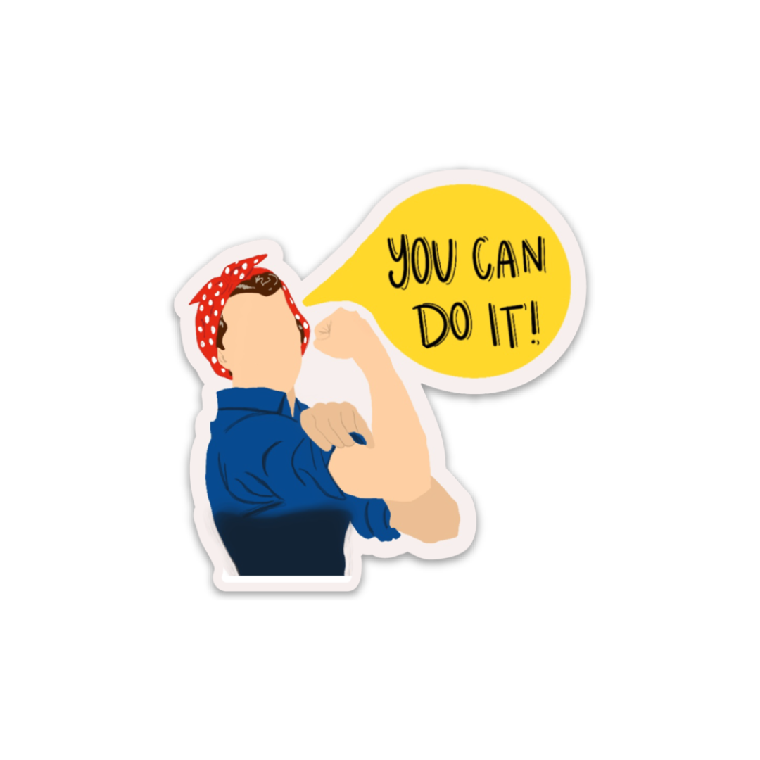 Rosie the Riveter Sticker 3x3in Sticker, Vinyl Sticker for your Laptop, Water Bottle or Bullet Journal, skateboard stickers