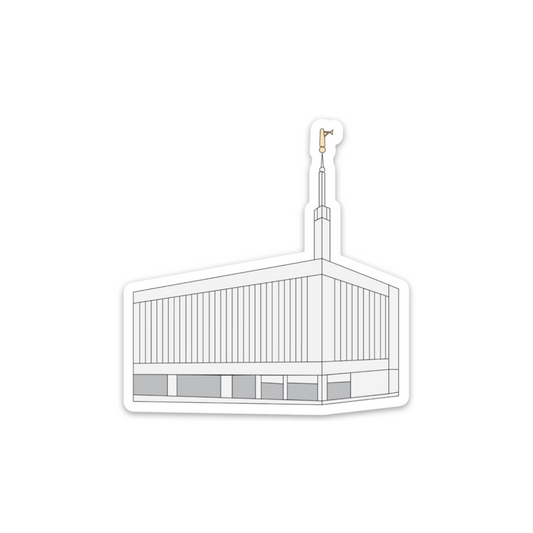 Manhattan Temple Sticker, 3x3 in. Vinyl Sticker for your Laptop, Water Bottle or Bullet Journal