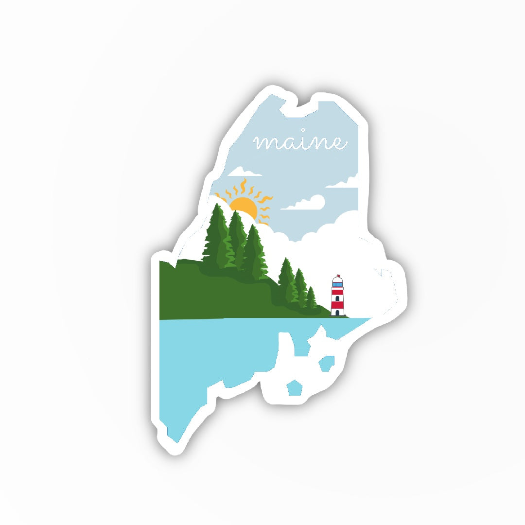 Maine Sticker, Maine State 3x3in Sticker, Vinyl Sticker for your Laptop, Water Bottle or Bullet Journal