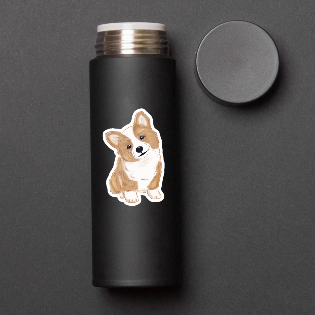 3x3in. Corgi Sticker, Waterproof, Laptop Decal, Water Bottle Decal