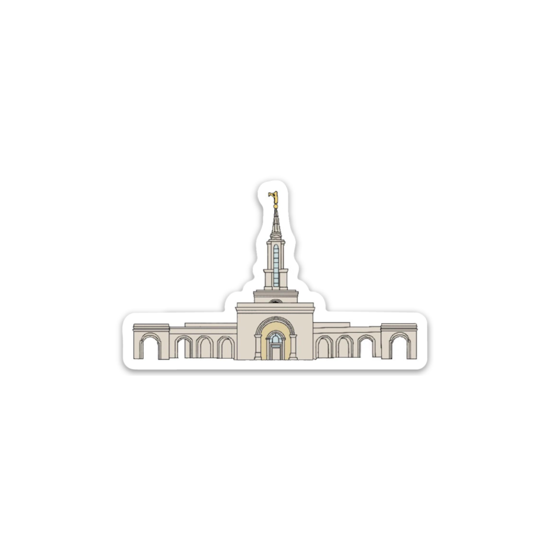 Sacramento Temple Sticker, 3x3in Vinyl Sticker for Laptop, Hydroflask, Bullet Journal, etc., skateboard stickers