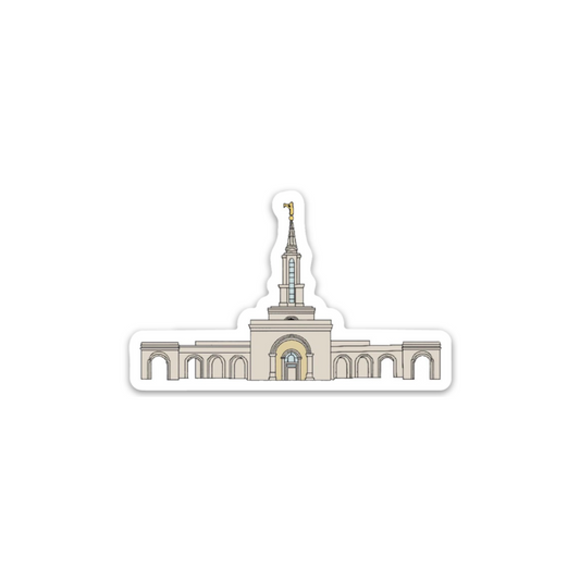 Sacramento Temple Sticker, 3x3in Vinyl Sticker for Laptop, Hydroflask, Bullet Journal, etc., skateboard stickers