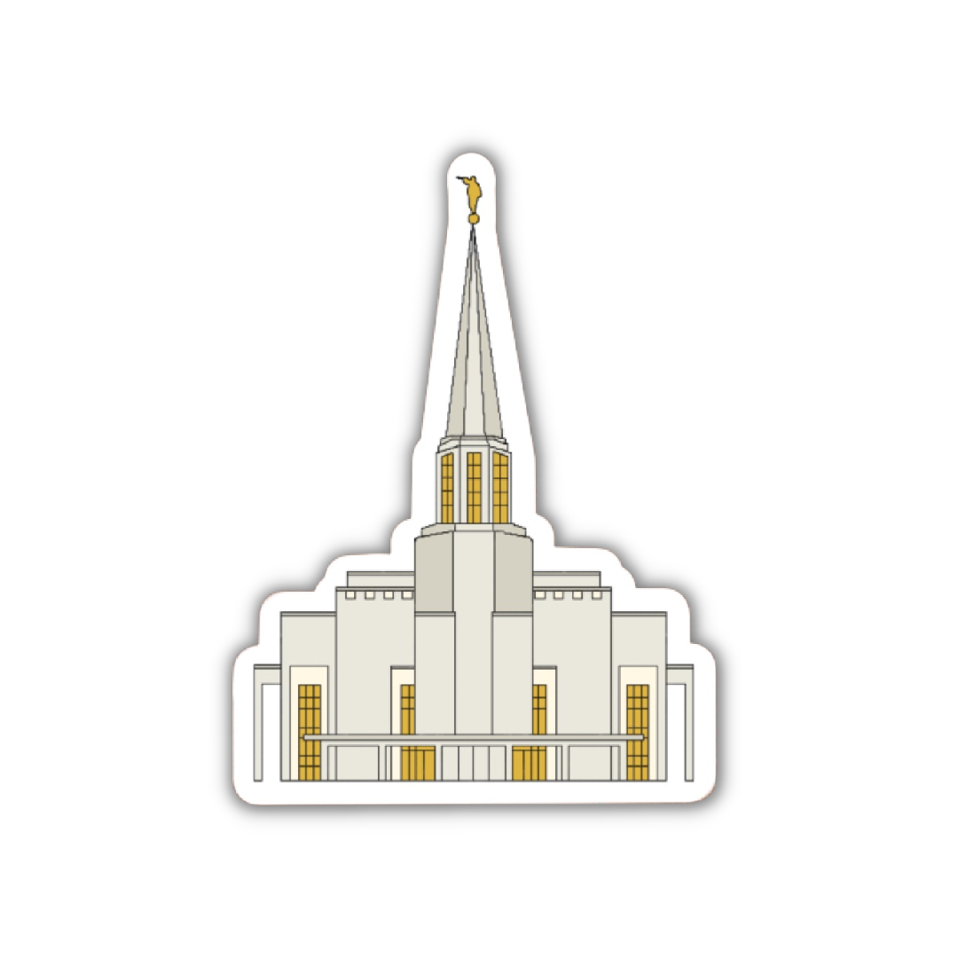 Preston England Temple Sticker, 3x3in. Vinyl Sticker perfect for Water Bottles, Laptops and Bullet Journals