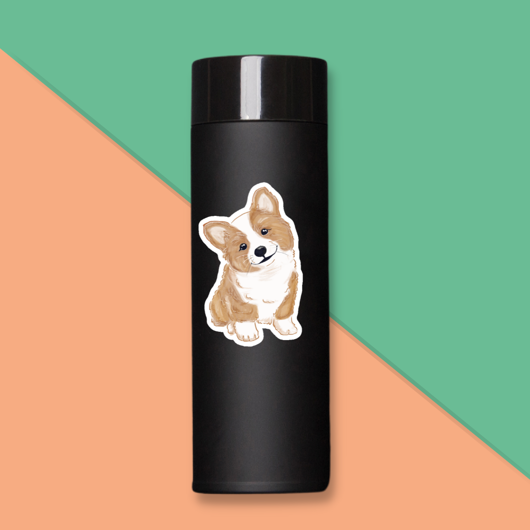 3x3in. Corgi Sticker, Waterproof, Laptop Decal, Water Bottle Decal