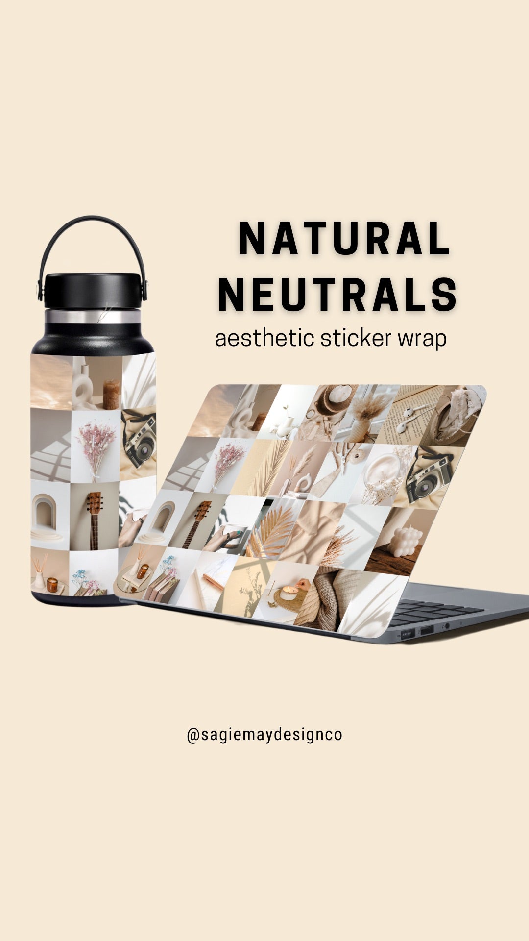 Natural Neutrals Aesthetic Sticker Wrap