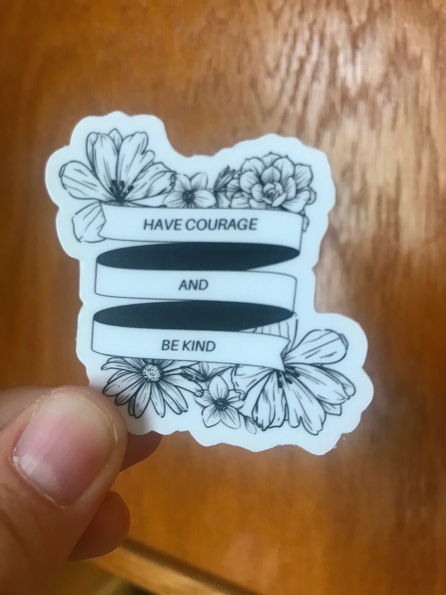 Have Courage & Be Kind, 2x2in. Vinyl sticker perfect for Water Bottles, Laptops, Bullet Journals, etc., skateboard stickers