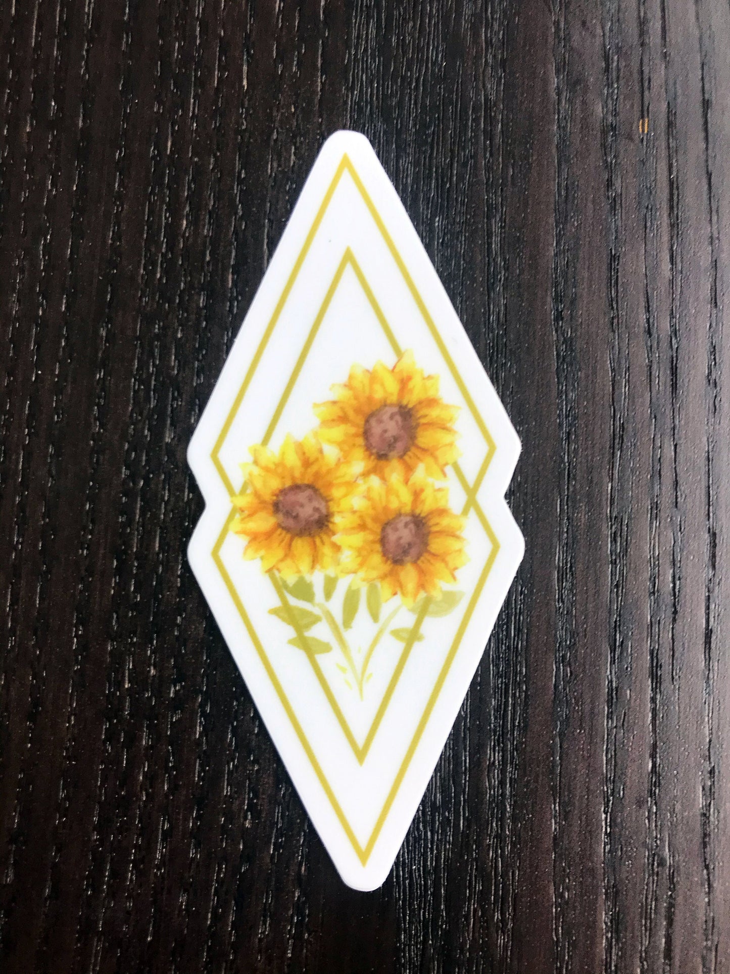 White and Gold Diamond Sunflower Bouquet 2x2in. Vinyl Sticker for your Laptop, Hydroflask, Planner, or Bullet Journal, Sunflowers