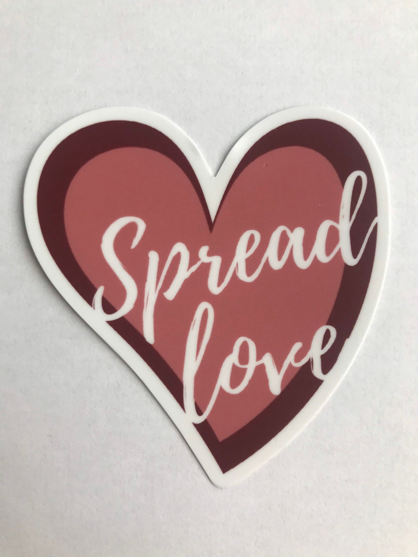 3x3in. Vinyl Waterproof Spread Love, heart sticker, inspirational quote