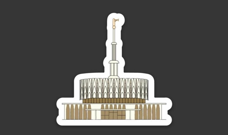 Provo Utah Temple Stickers, skateboard stickers