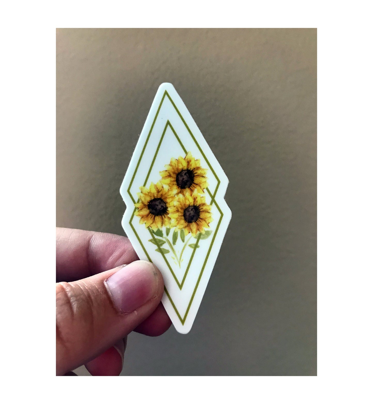 White and Gold Diamond Sunflower Bouquet 2x2in. Vinyl Sticker for your Laptop, Hydroflask, Planner, or Bullet Journal, Sunflowers