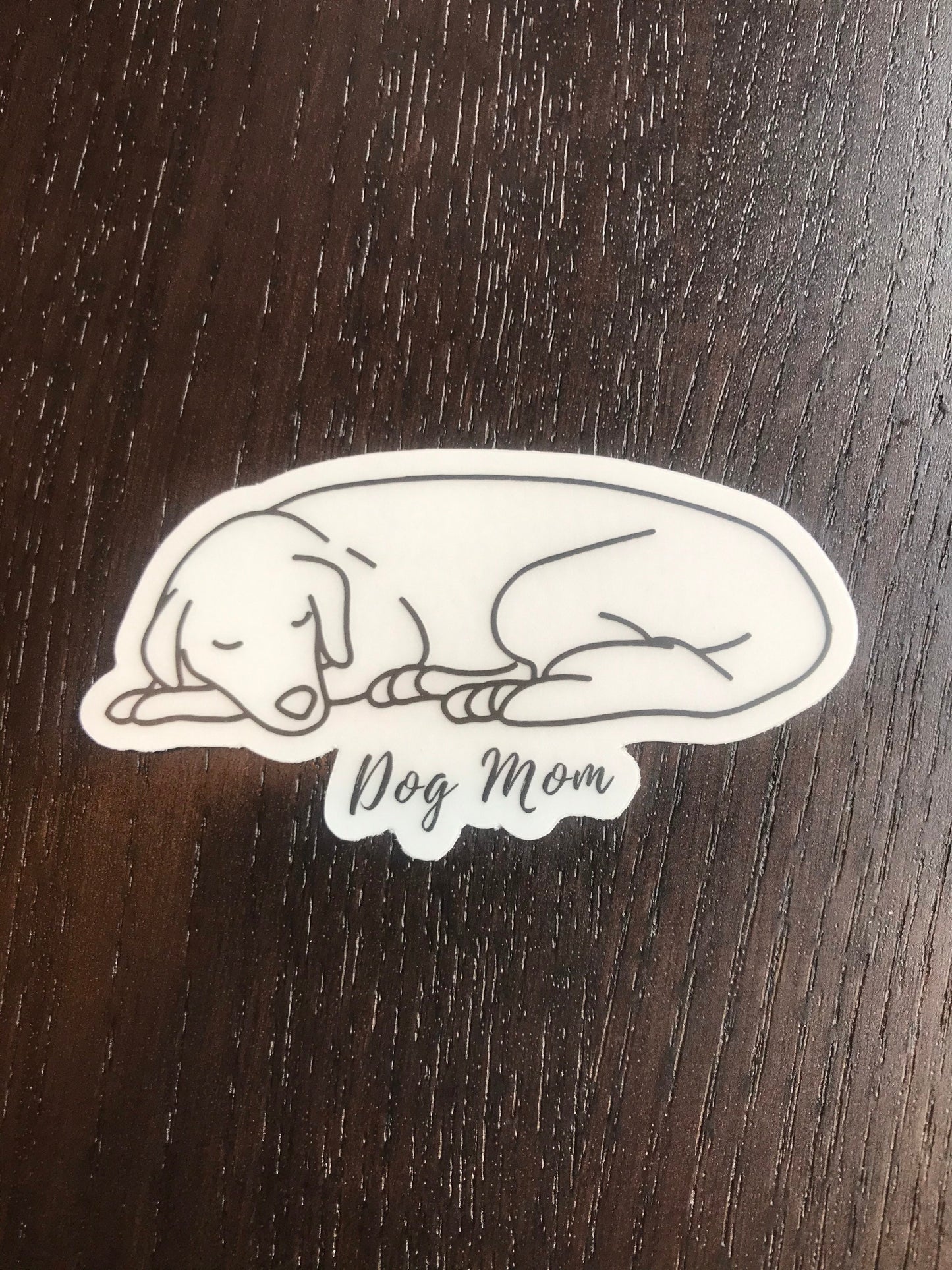 3x3in. Dog Mom Clear Sticker, Waterproof, Laptop Decal, Water Bottle Decal