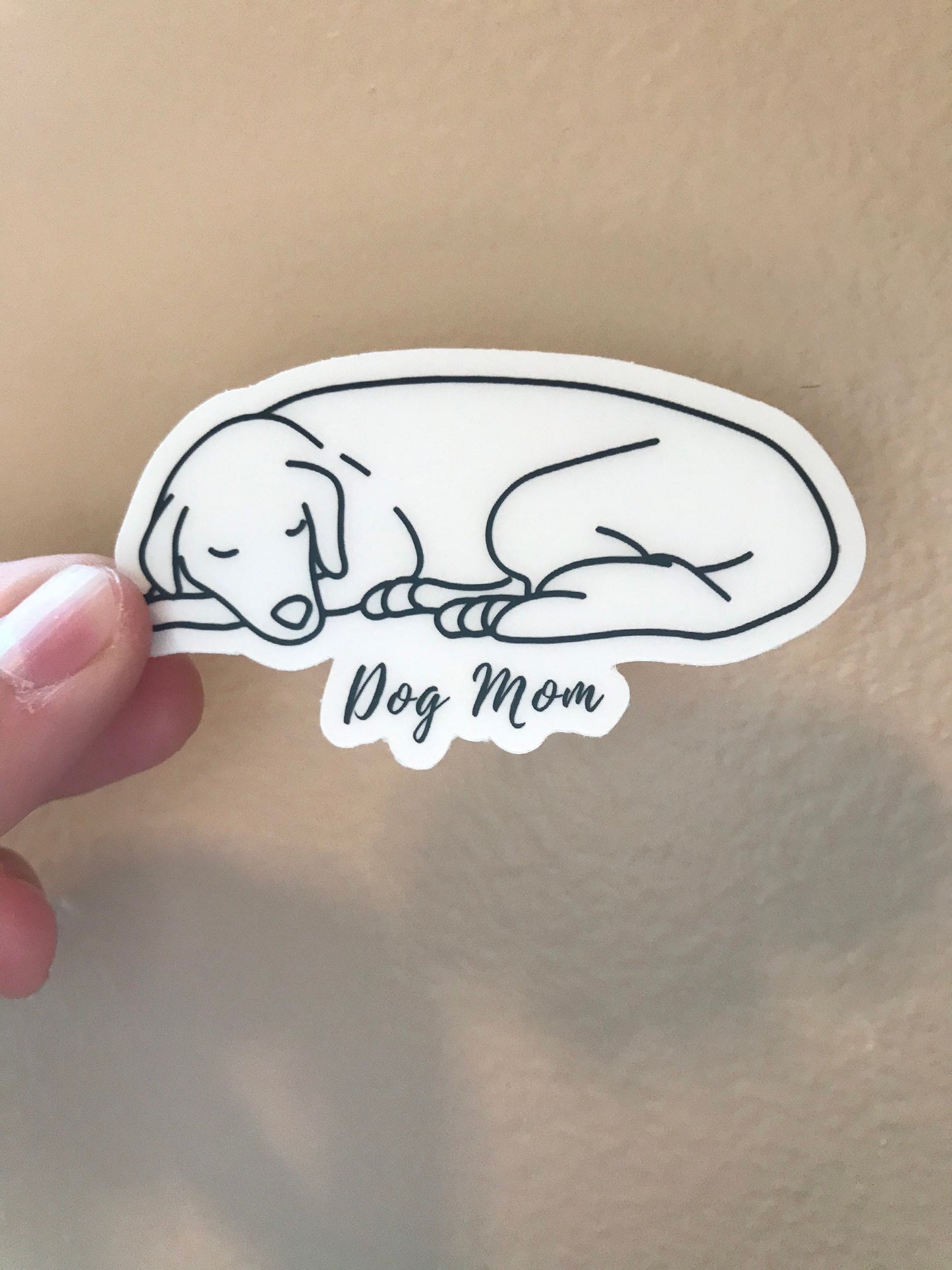 3x3in. Dog Mom Clear Sticker, Waterproof, Laptop Decal, Water Bottle Decal