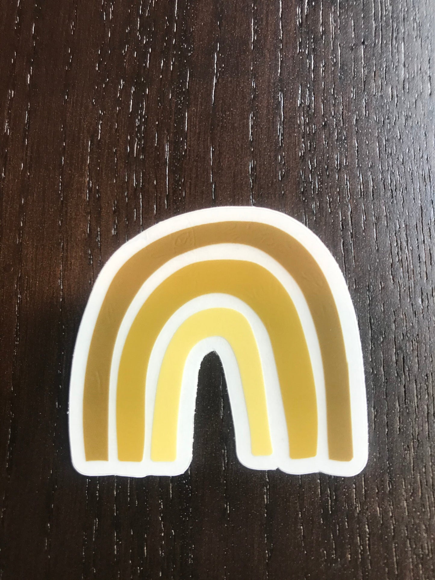 Clear Yellow and Gold Rainbow Vinyl Sticker for your Laptop, Water Bottle or Bullet Journal, Decal, skateboard stickers