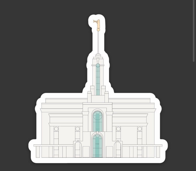 Mount Timpanogos Temple Sticker, 3x3 in. Vinyl Sticker for your Laptop, Water Bottle or Bullet Journal