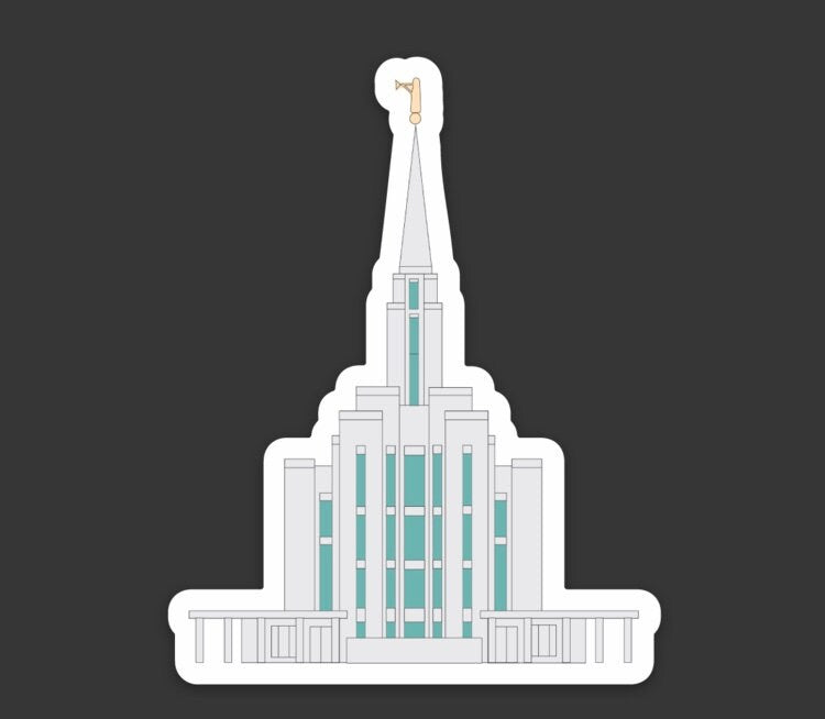 Mount Oquirrh Temple Sticker, 3x3 in. Vinyl Sticker for your Laptop, Water Bottle or Bullet Journal, skateboard stickers