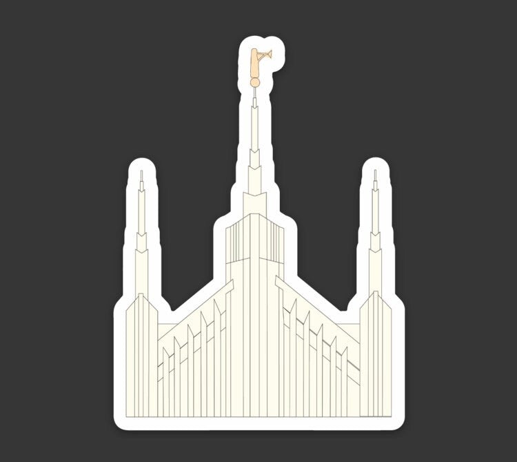 Portland Temple Sticker, 3x3 in. Vinyl Sticker for your Laptop, Water Bottle or Bullet Journal