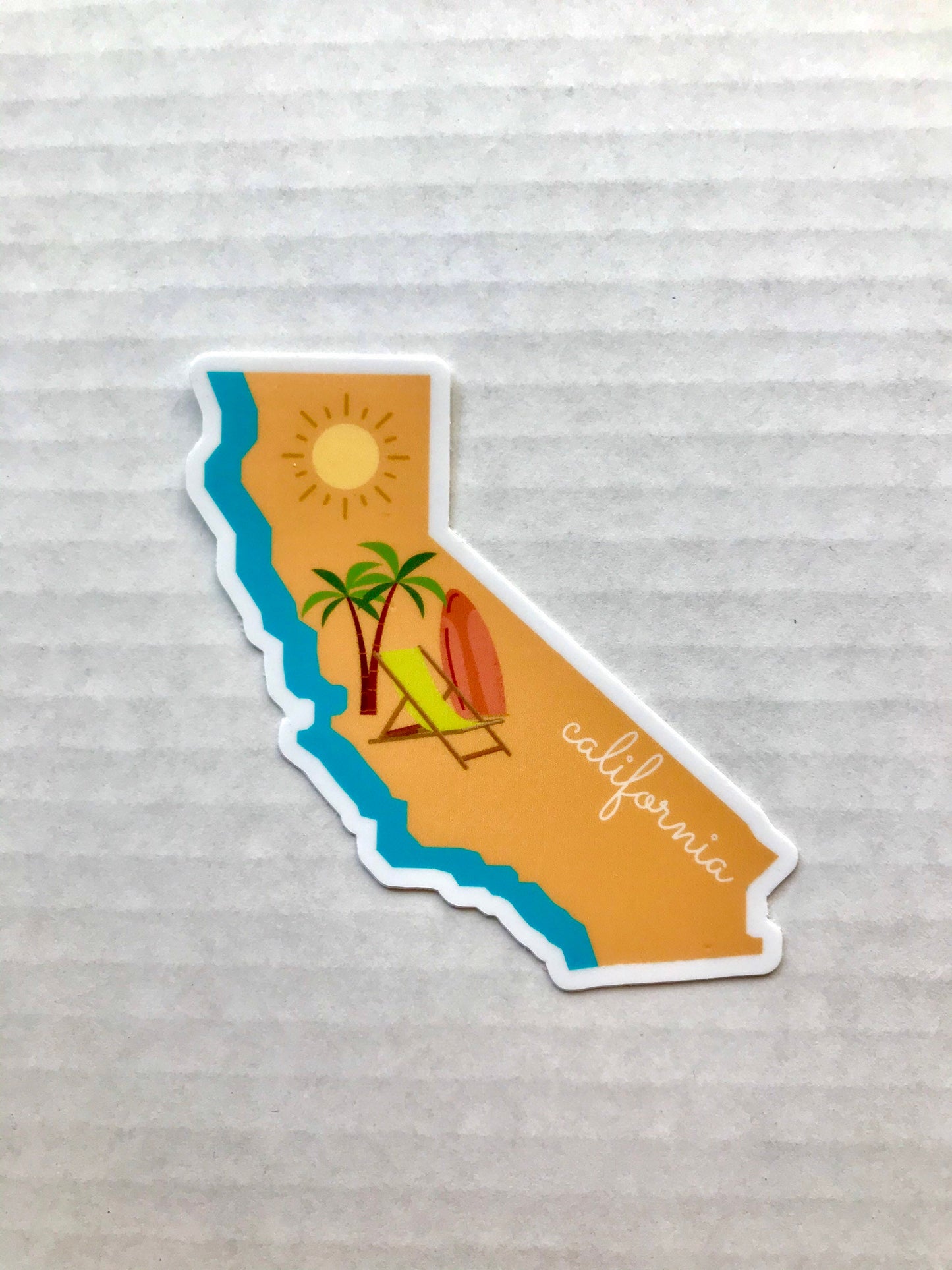 California State 3x3in Sticker, Beach Sticker, Vinyl Sticker for your Laptop, Water Bottle or Bullet Journal