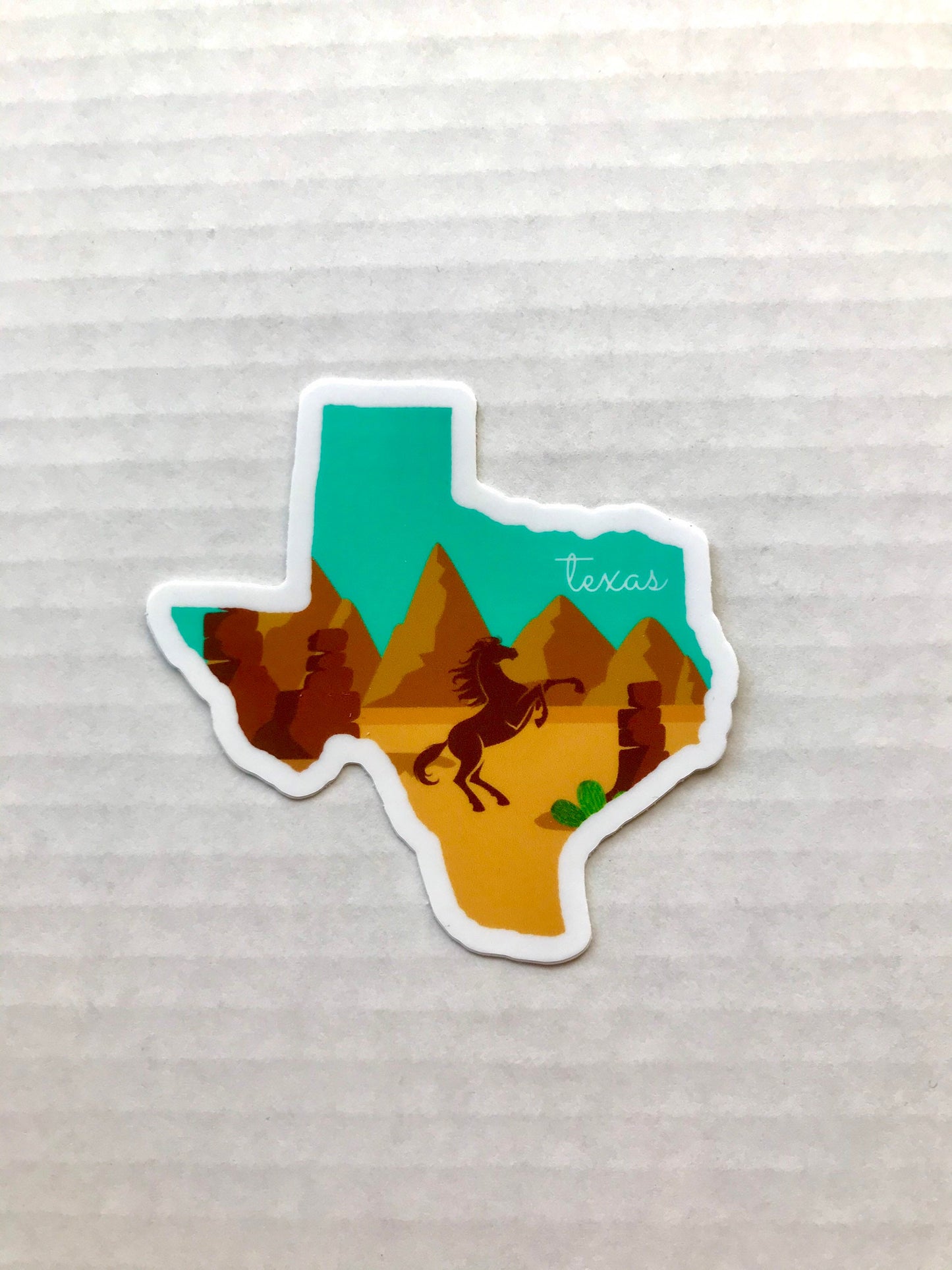 Texas State 3x3in Sticker, Desert Sticker, Vinyl Sticker for your Laptop, Water Bottle or Bullet Journal