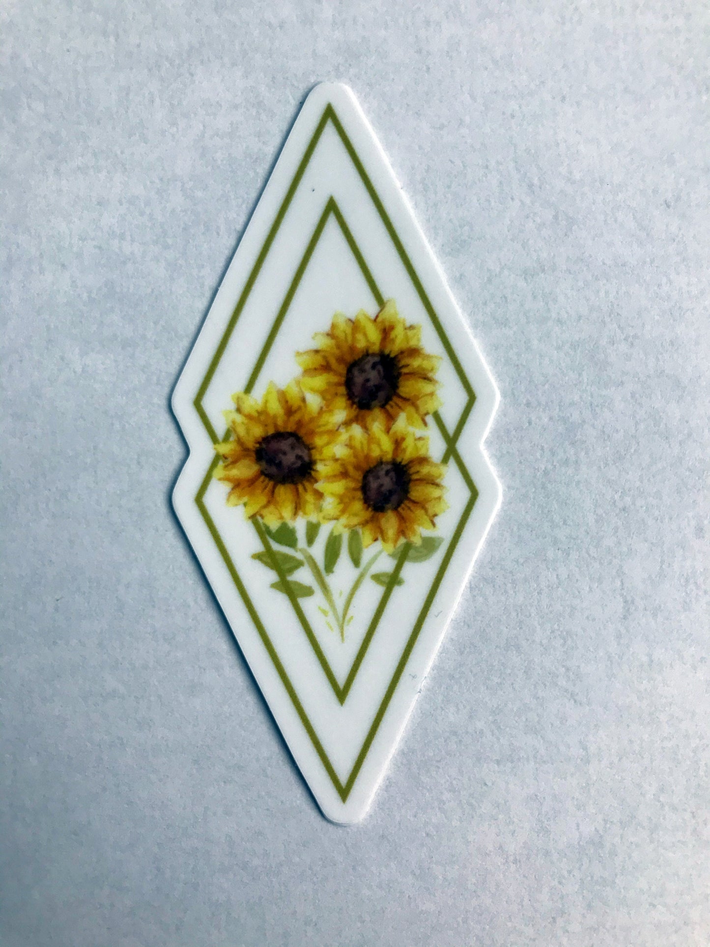 White and Gold Diamond Sunflower Bouquet 2x2in. Vinyl Sticker for your Laptop, Hydroflask, Planner, or Bullet Journal, Sunflowers