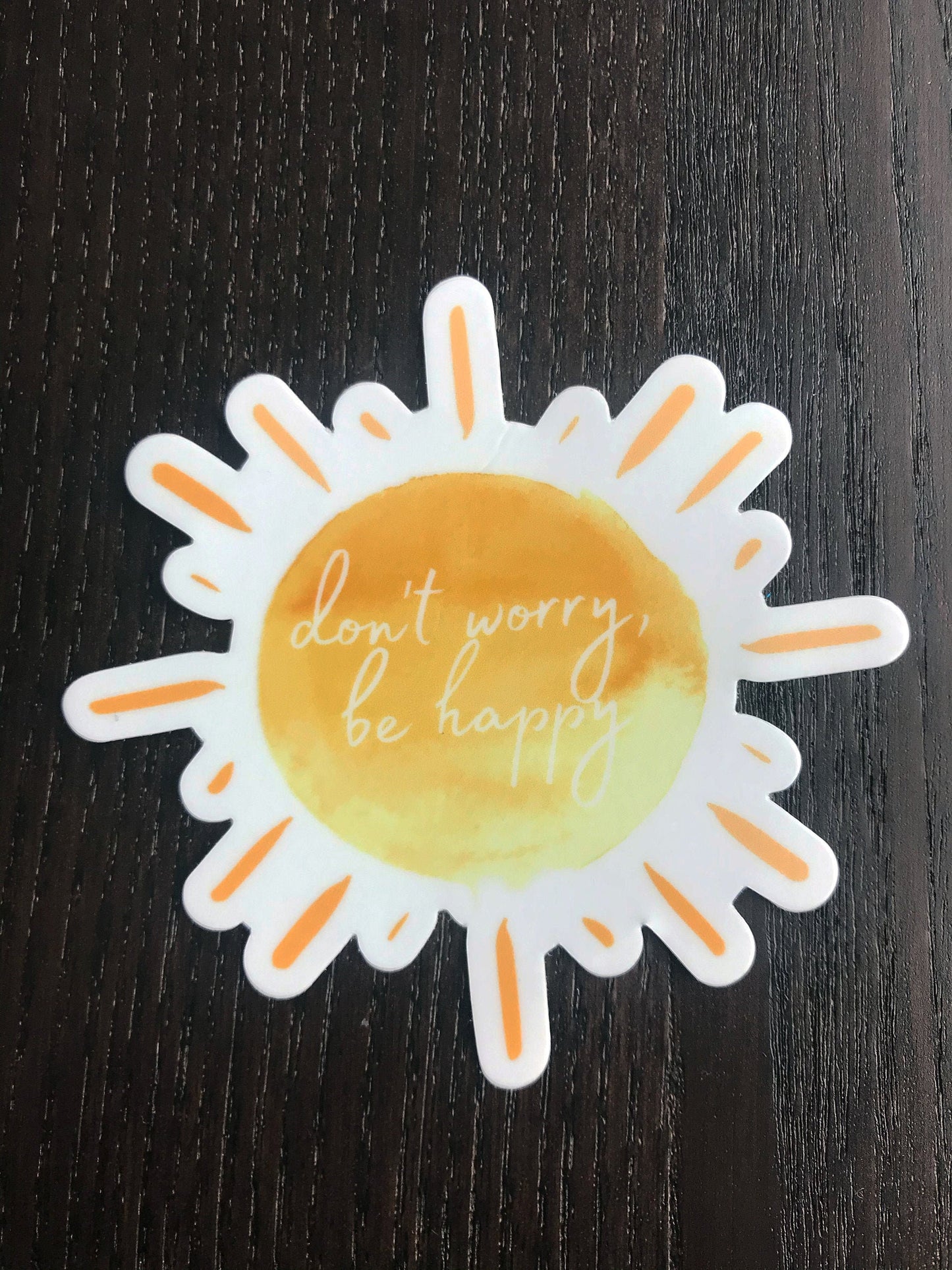 Don't Worry Be Happy Sunshine 3x3in. Vinyl Sticker for your Laptop, Water Bottle or Bullet Journal