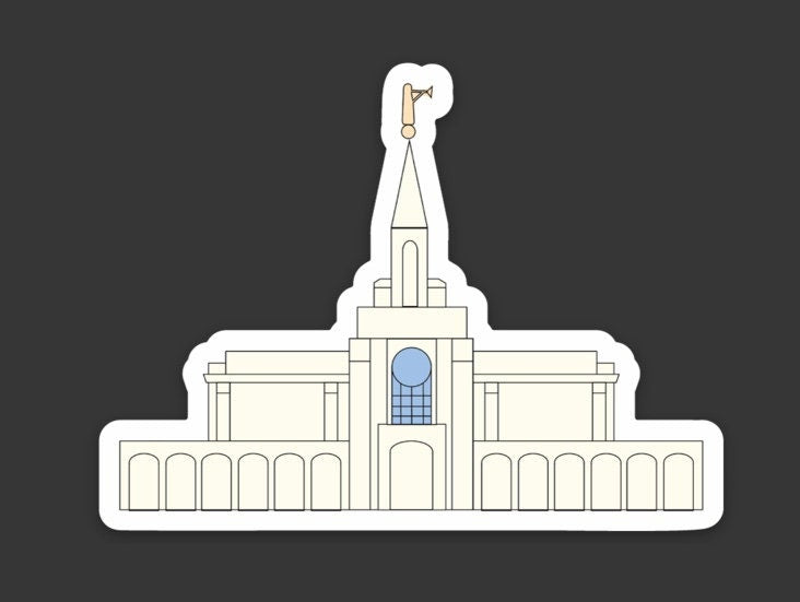 Bountiful Temple Sticker, 3x3in. Vinyl Sticker perfect for Water Bottles, Laptops and Bullet Journals