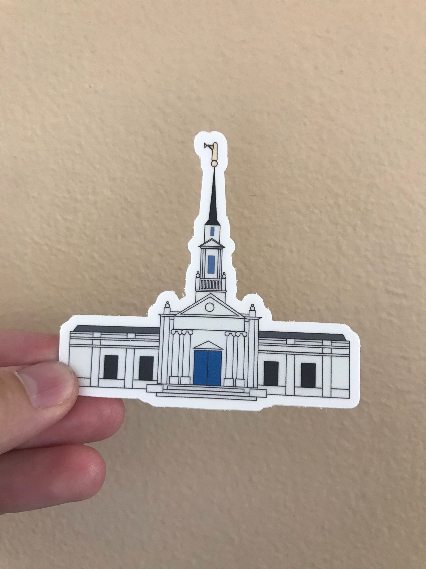 Hartford Connecticut Temple, 3x3 in. Vinyl Sticker for your Laptop, Water Bottle or Bullet Journal, skateboard stickers