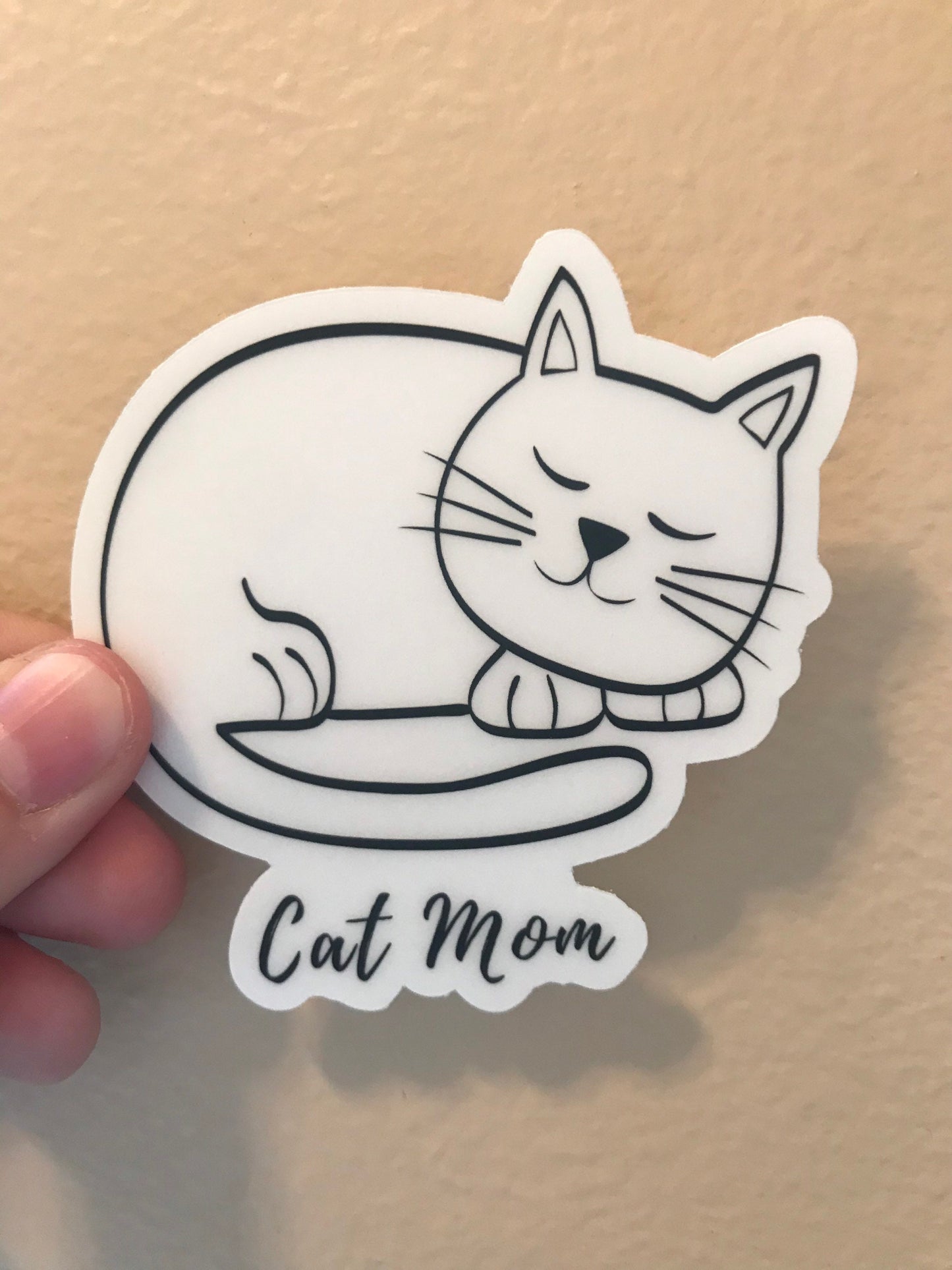 cat mom sticker for laptop, clear stickers for mirrors, advent calendar fillers for adults, Christmas gifts for cat lovers, cat mom gift