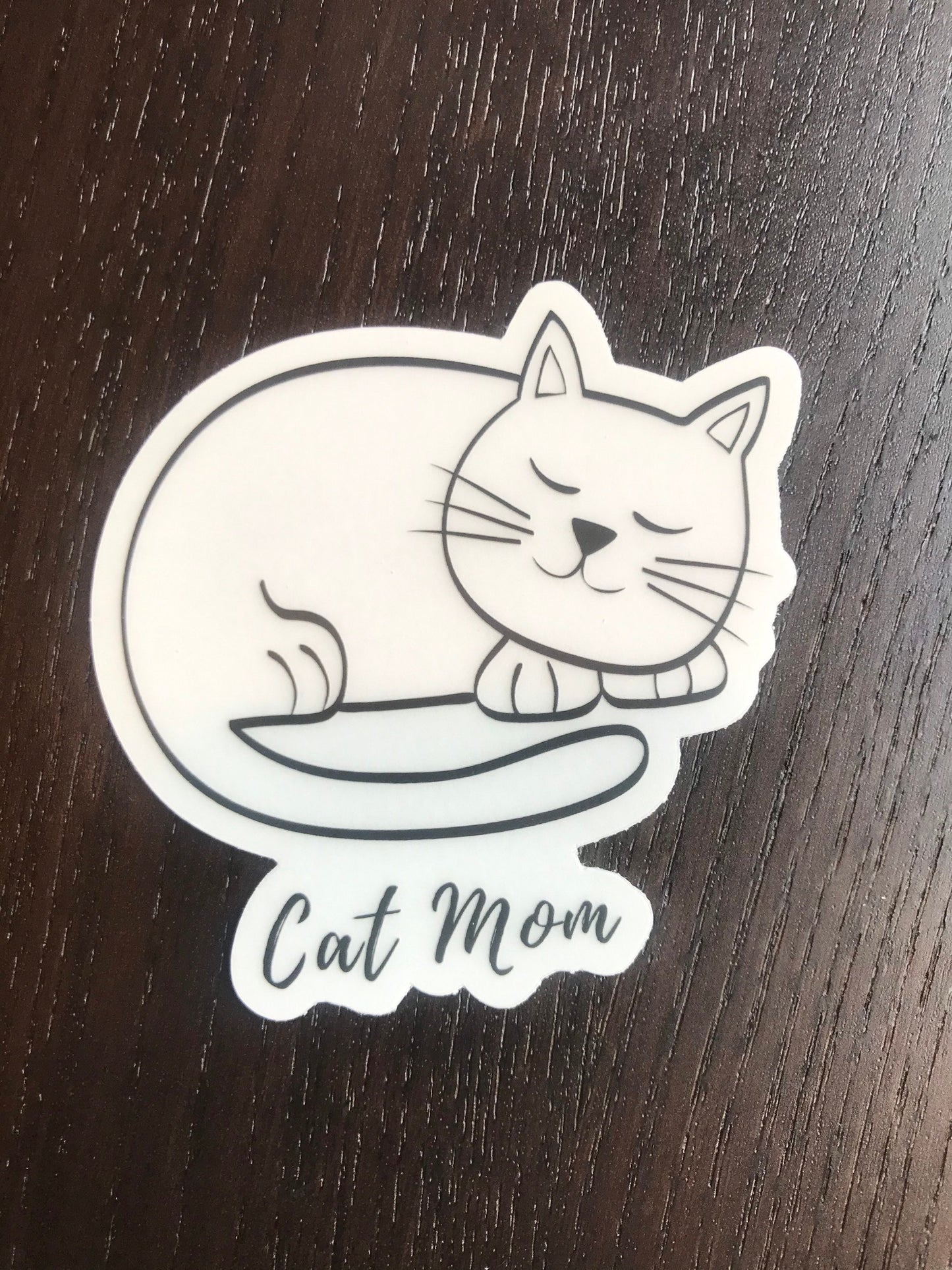 cat mom sticker for laptop, clear stickers for mirrors, advent calendar fillers for adults, Christmas gifts for cat lovers, cat mom gift