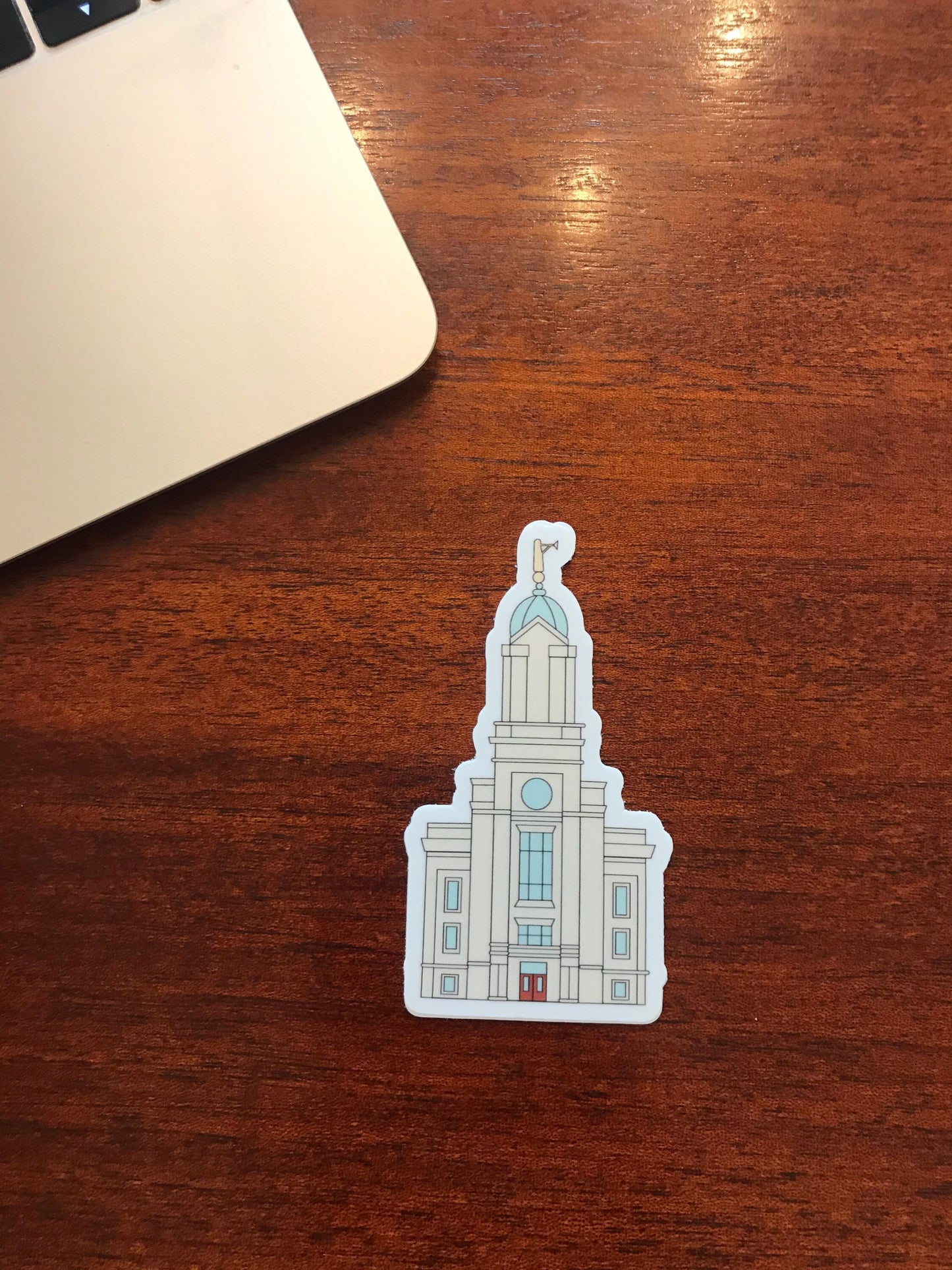 Cedar City Temple Sticker, 3x3in. Vinyl Sticker perfect for Water Bottles, Laptops and Bullet Journals