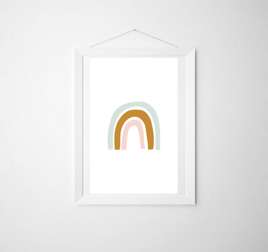 Pastel Rainbow Nursery Wall Print, Nursery Art, Wall Decor, Home Decor, Physical Art Print