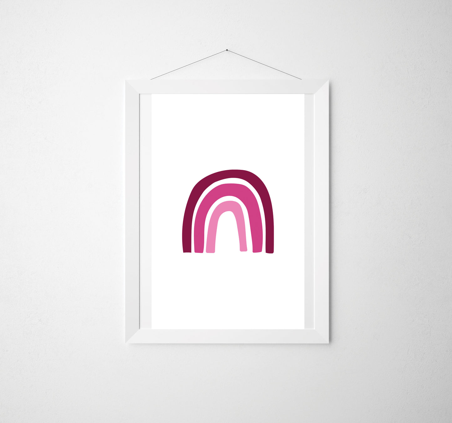 Pink Rainbow Nursery Wall Print, Nursery Art, Wall Decor, Home Decor, Physical Art Print