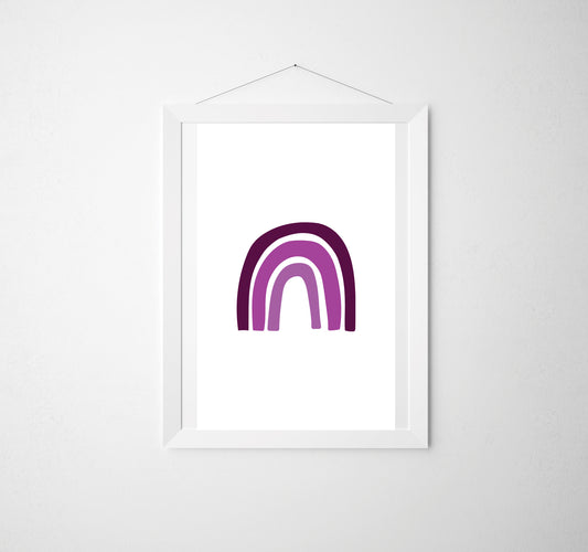 Purple Rainbow Nursery Wall Print, Nursery Art, Wall Decor, Home Decor, Physical Art Print