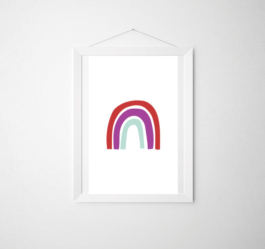 Multicolor Rainbow Nursery Wall Print, Nursery Art, Wall Decor, Home Decor, Physical Art Print