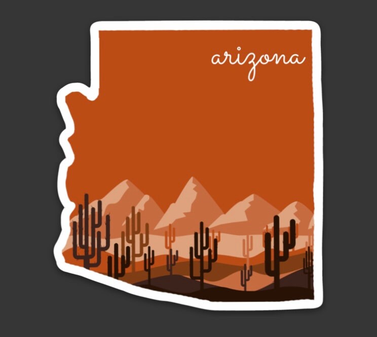 Arizona sticker for car, arizona gift for men, arizona vinyl stickers, state stickers car, birthday gift for daughter from mom and dad