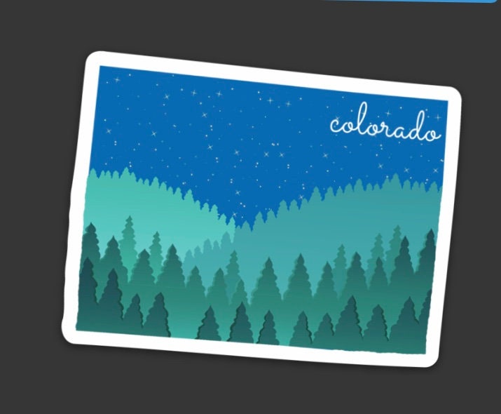 Colorado State 3x3in Sticker, Mountain Sticker, Vinyl Sticker for your Laptop, Water Bottle or Bullet Journal