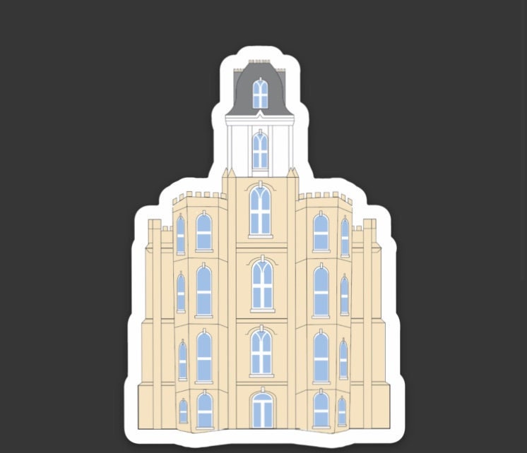 Manti Temple Sticker, 3x3 in. Vinyl Sticker for your Laptop, Water Bottle or Bullet Journal, skateboard stickers