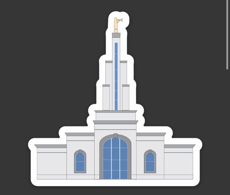 San Antonio Temple Sticker, 3x3 in. Vinyl Sticker for your Laptop, Water Bottle or Bullet Journal