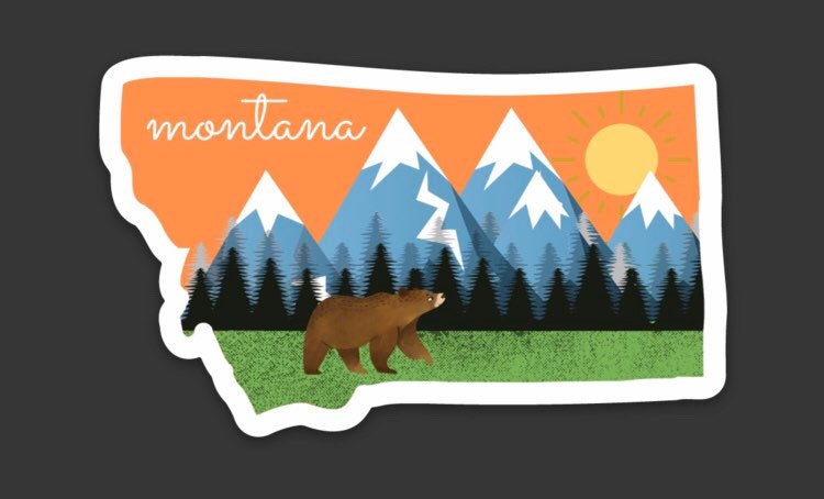 Montana sticker for laptop stickers, mountain sticker for water bottle sticker, Montana gifts, Billings Montana Missoula sticker, notebook