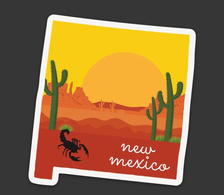 New Mexico State 3x3in Sticker, Desert Sticker, Vinyl Sticker for your Laptop, Water Bottle or Bullet Journal