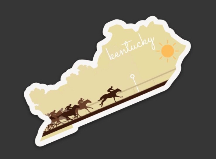 Kentucky State 3x3in Sticker, Kentucky Derby Sticker, Vinyl Sticker for your Laptop, Water Bottle or Bullet Journal