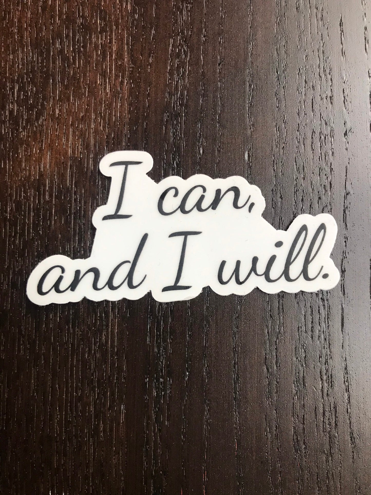 I Can and I Will Sticker, 3x3in Vinyl Sticker for your Laptop, Water Bottle or Bullet Journal