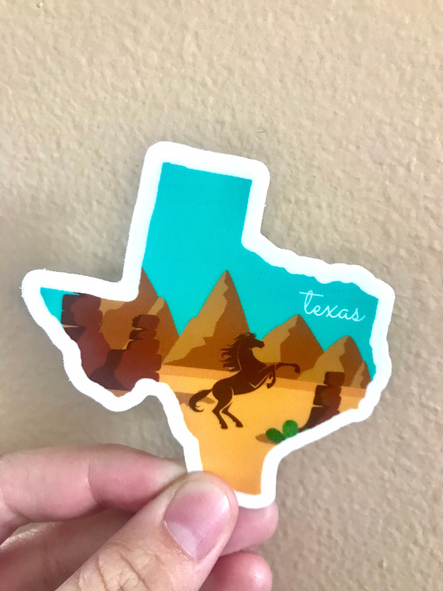 Texas State 3x3in Sticker, Desert Sticker, Vinyl Sticker for your Laptop, Water Bottle or Bullet Journal