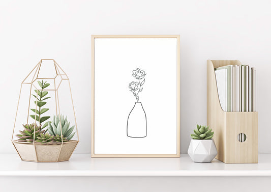 Minimalist Floral Wall Art, Wall Decor, Home Decor, Physical Art Print, Teen girl room decor