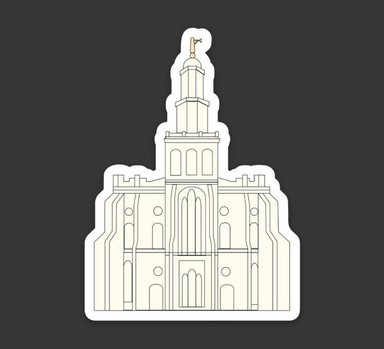 Saint George Temple Sticker, 3x3in. Vinyl Sticker perfect for Water Bottles, Laptops and Bullet Journals