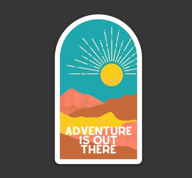 Adventure is Out There Watercolor Mountain 3x3in. Vinyl Sticker for Laptops, Water Bottles or Bullet Journal