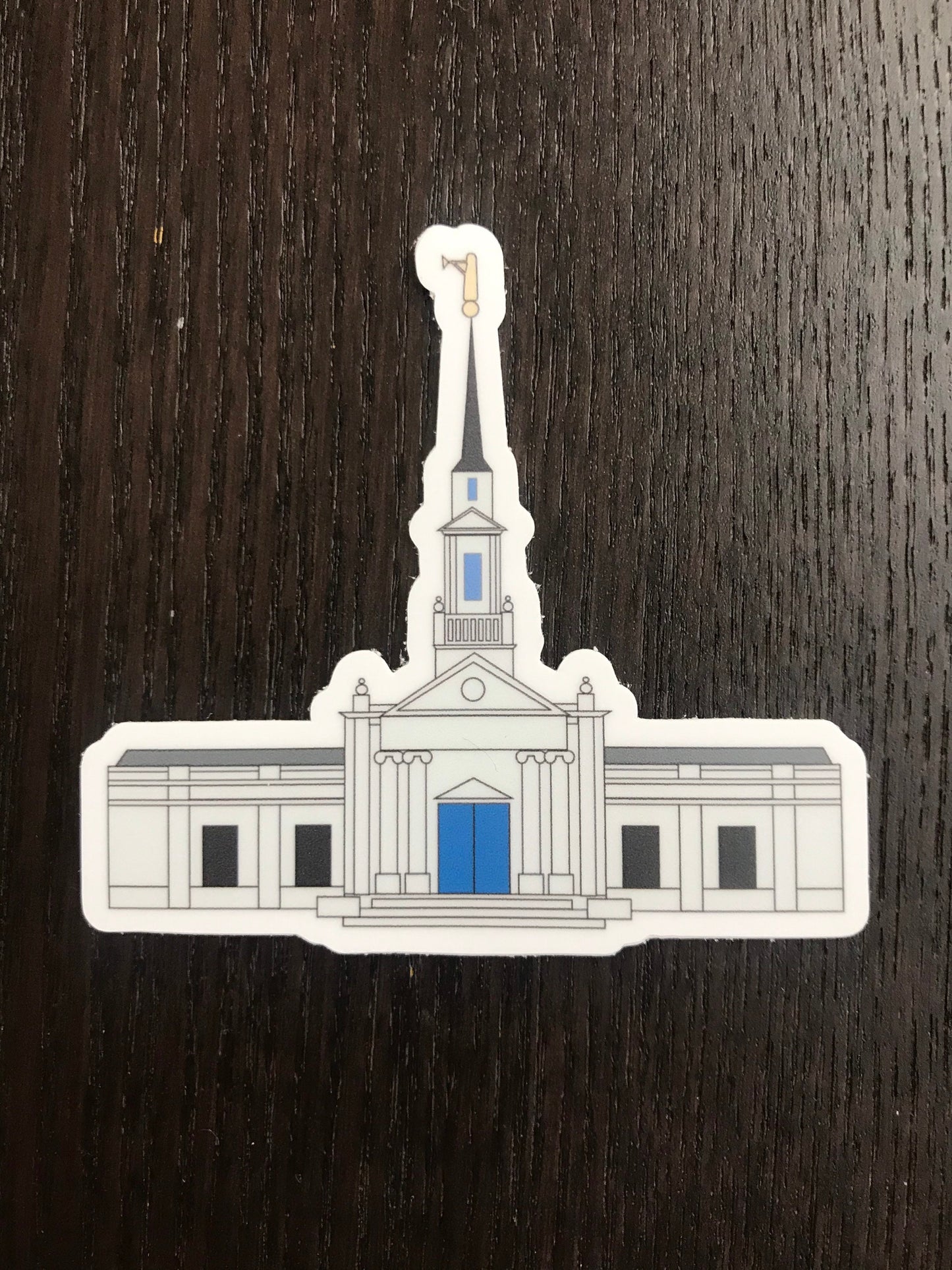 Hartford Connecticut Temple, 3x3 in. Vinyl Sticker for your Laptop, Water Bottle or Bullet Journal, skateboard stickers