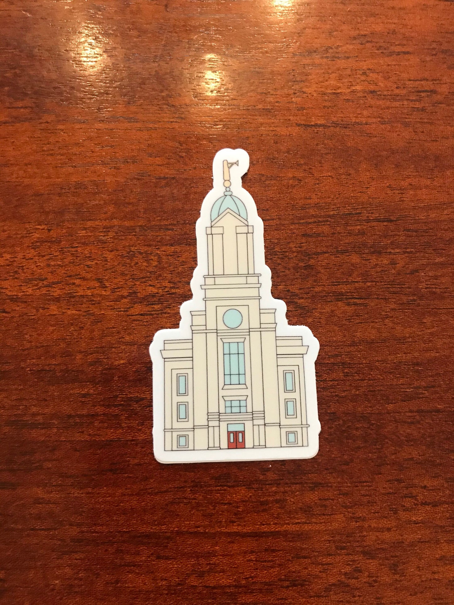 Cedar City Temple Sticker, 3x3in. Vinyl Sticker perfect for Water Bottles, Laptops and Bullet Journals